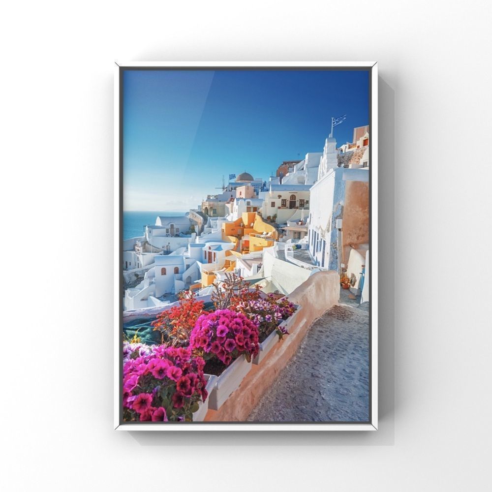 Wall art Greece dream vacation destination photo print for home decor.